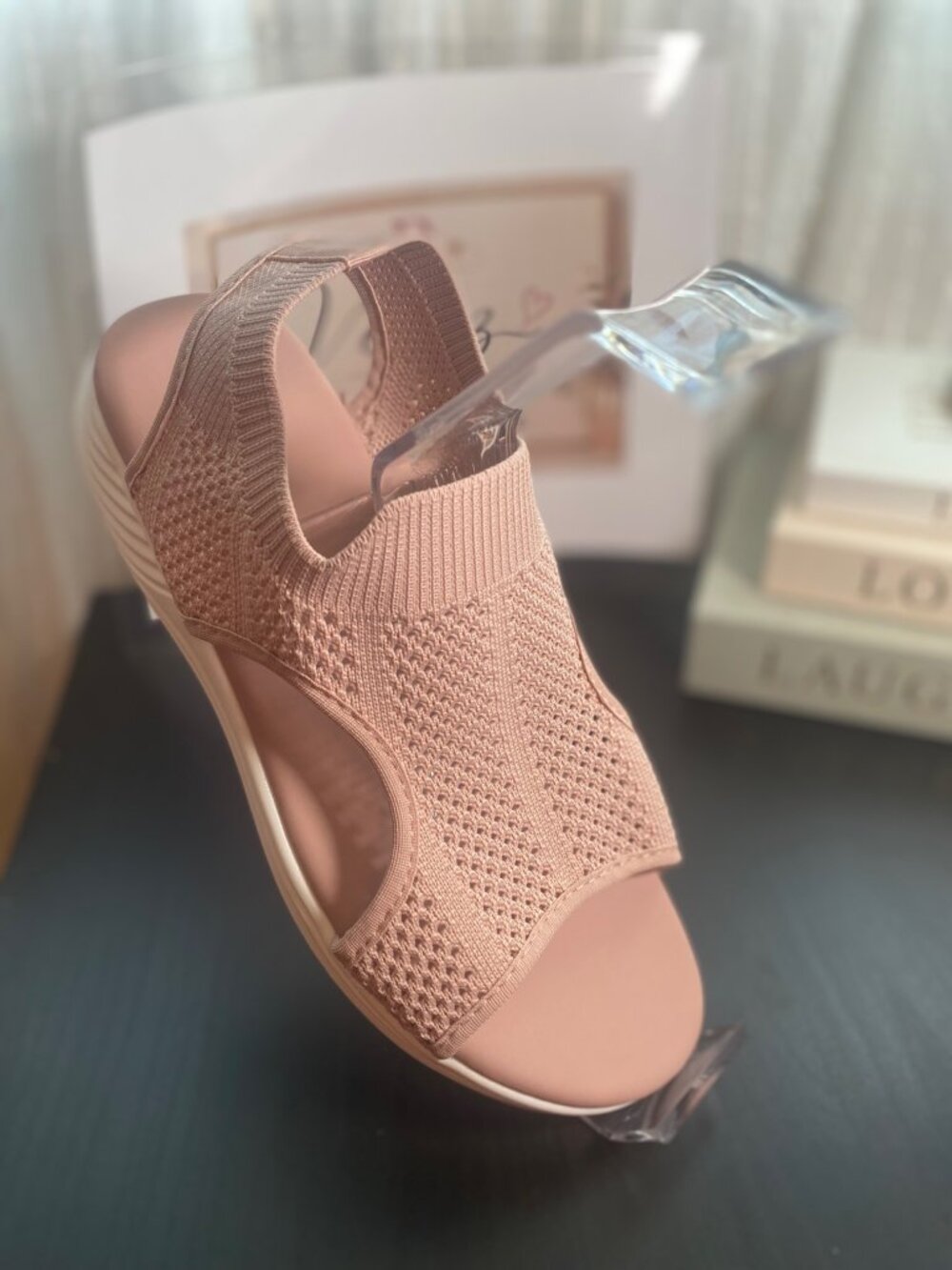 Blush Knit Comfort Sandals | Lightweight Platform | Women's Size EU 41
